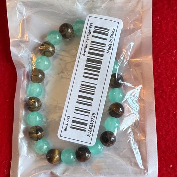 Green and Brown Beaded Bracelet - Thumbnail 4