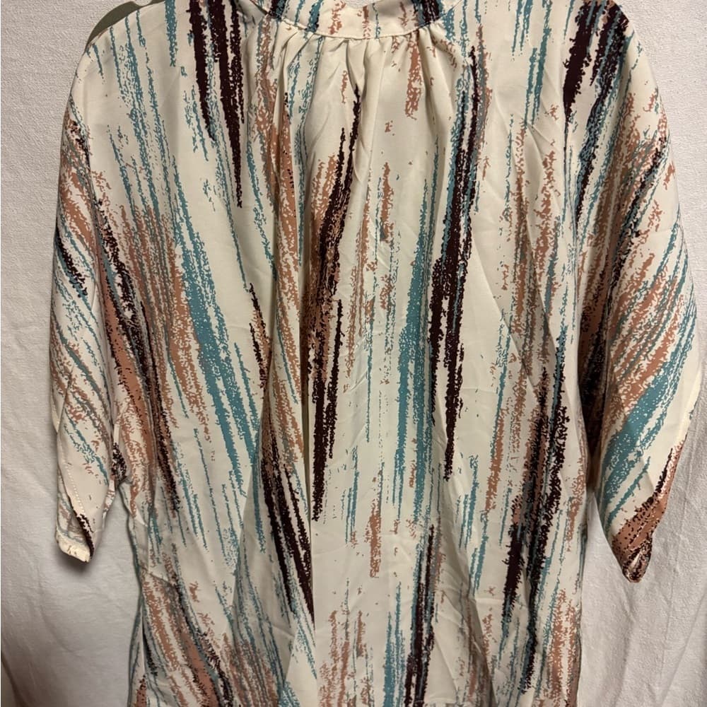 ★ Abstract Print Kimono Cardigan Open Front Lightweight XL Plus Size - Thumbnail 5