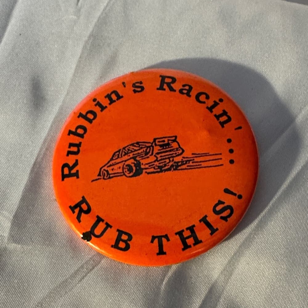 Orange Racing Button Pin