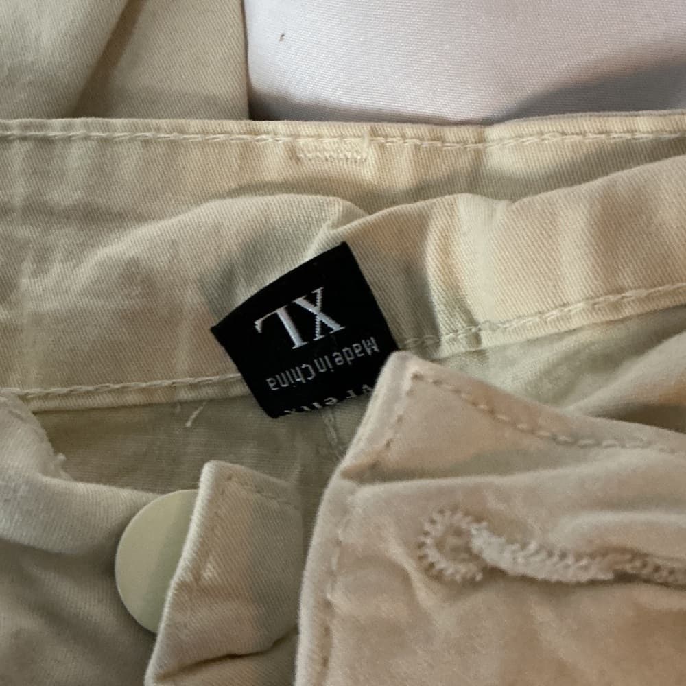 ★ White Cargo Pants Women's Elastic Waist Utility Casual Pants - Thumbnail 3