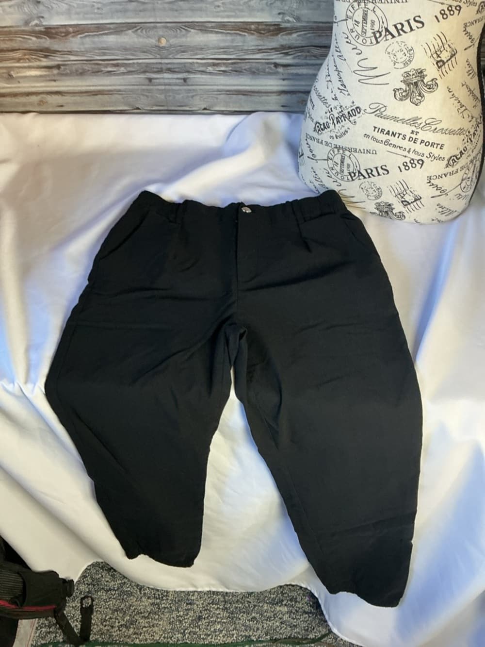 ★ Black Pull-On Career Pants Elastic Waist Stretch Ankle Length Large - Thumbnail 6