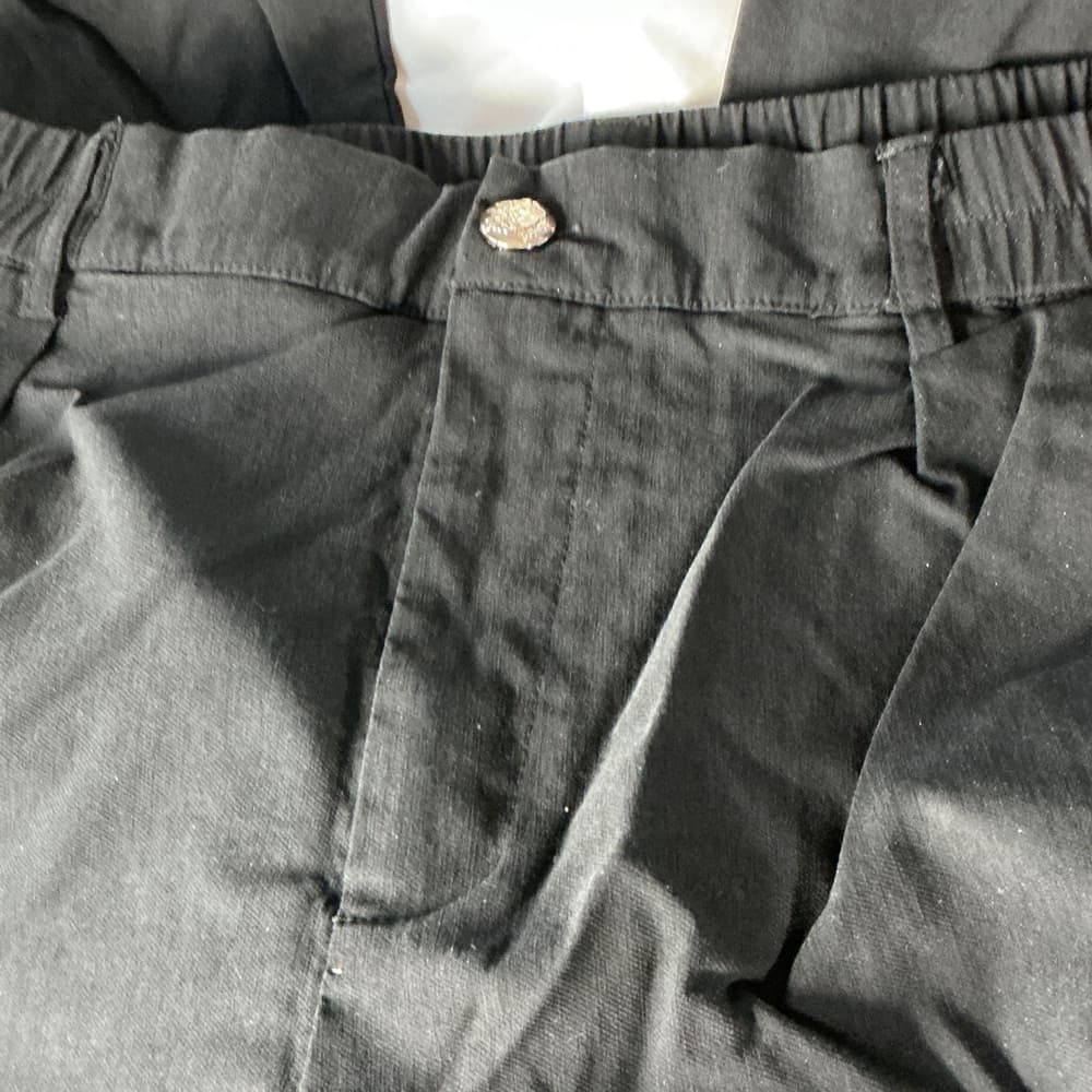 ★ Black Pull-On Career Pants Elastic Waist Stretch Ankle Length Large - Thumbnail 2