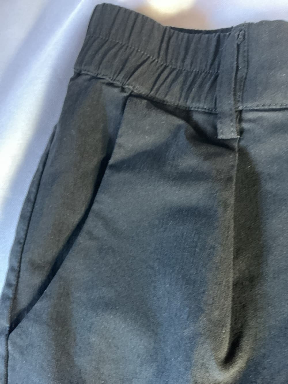 ★ Black Pull-On Career Pants Elastic Waist Stretch Ankle Length Large - Thumbnail 5