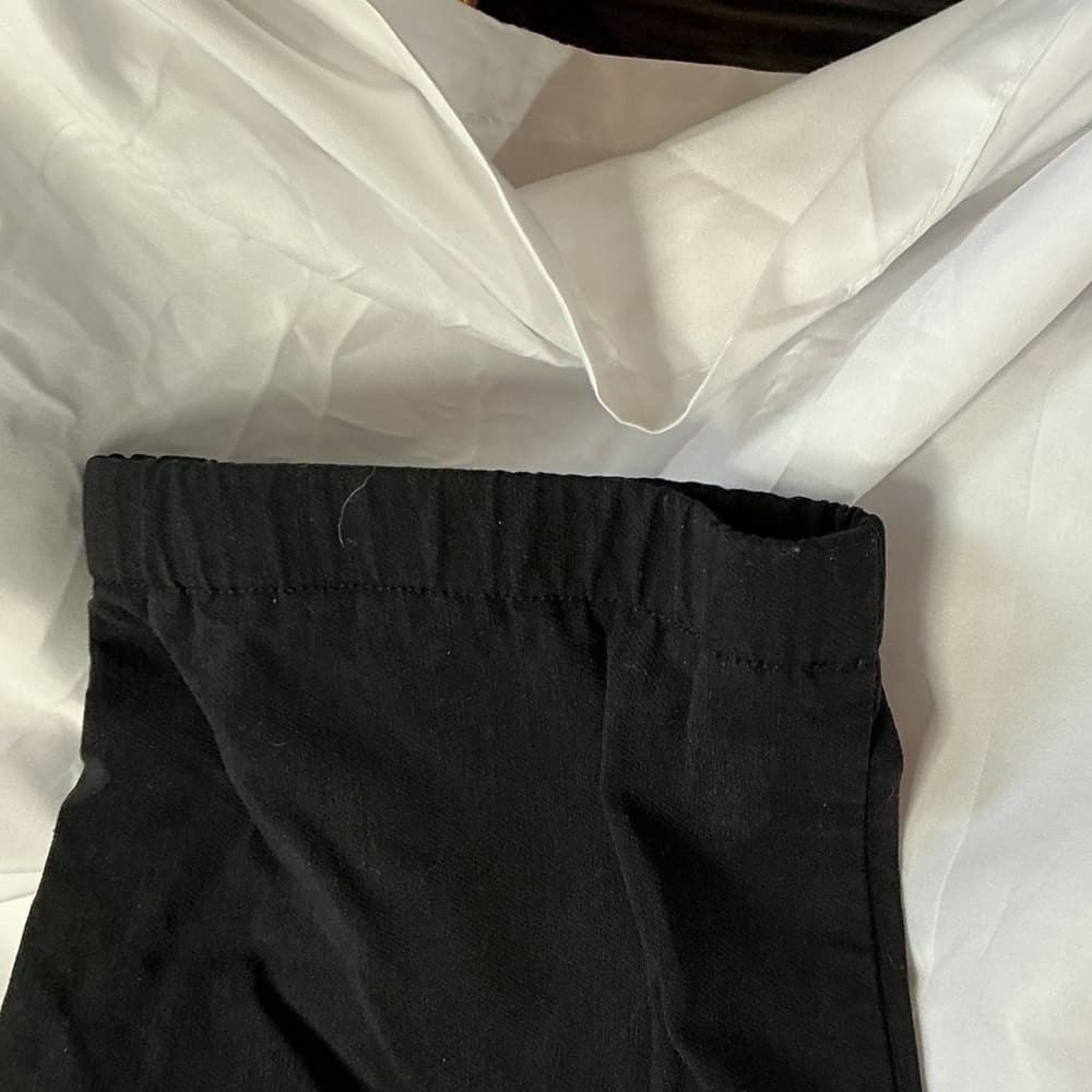 ★ Black Pull-On Career Pants Elastic Waist Stretch Ankle Length Large - Thumbnail 4