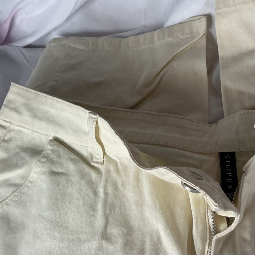 ★ White Cargo Pants Utility Pocket Casual Streetwear XXL - Thumbnail 3