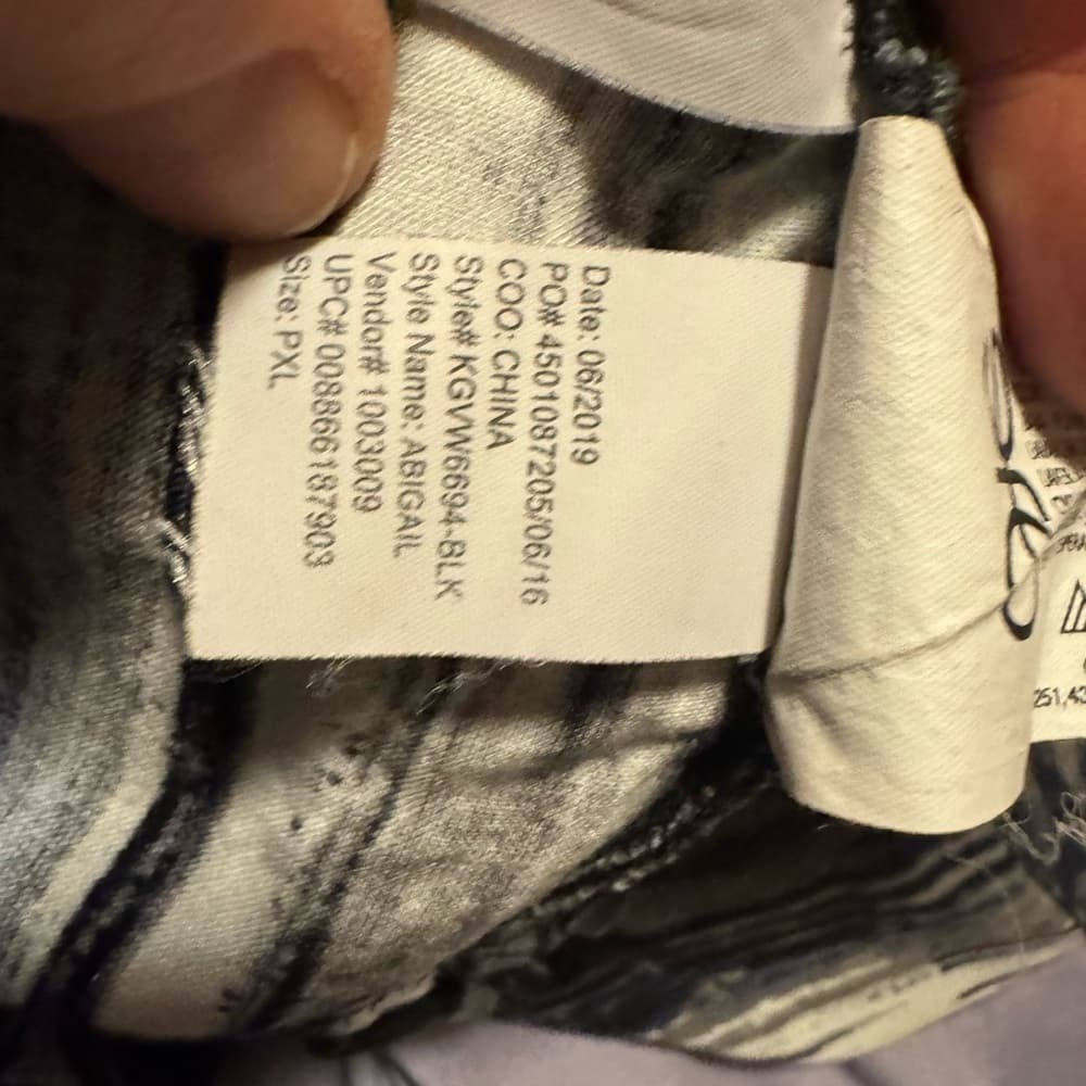 ★ Gloria Vanderbilt Black Gray Abstract Print Blouse Women PXL - Thumbnail 8
