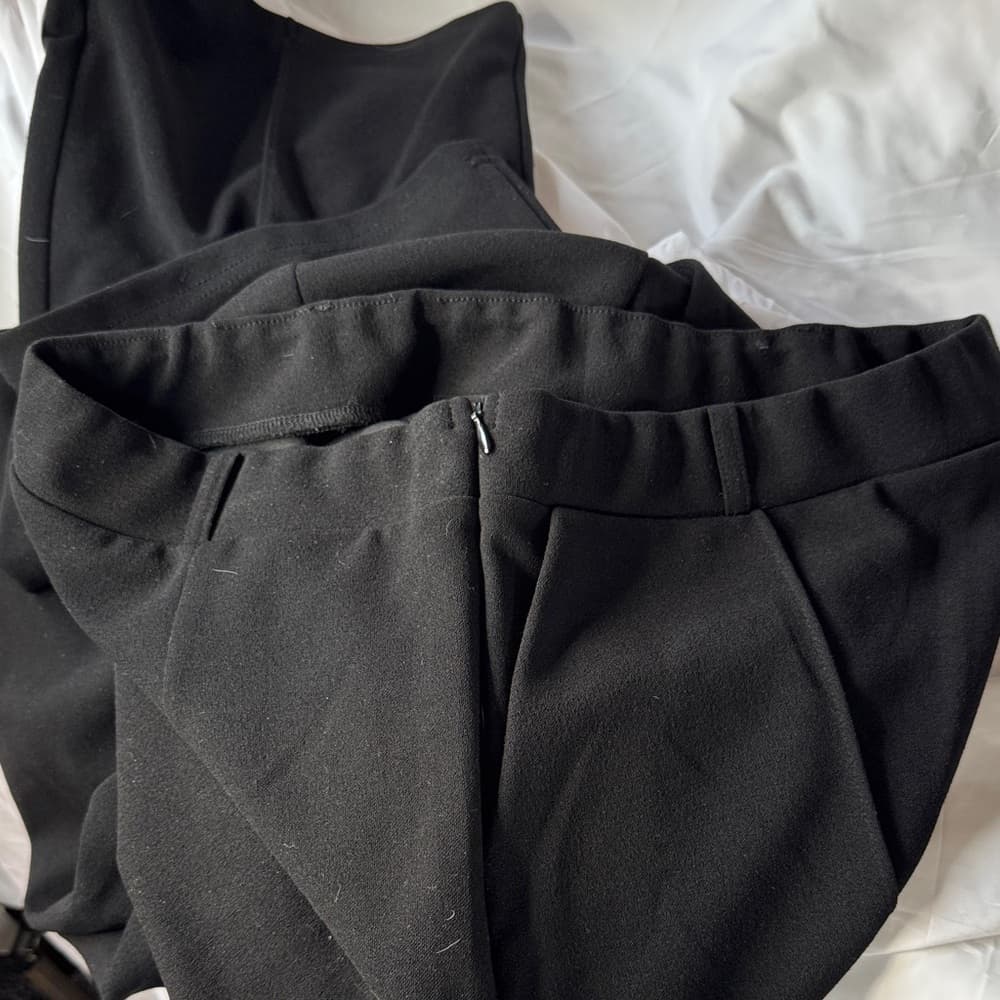 ★ Black Pull-On Dress Pants Elastic Waist Straight Leg Career XL - Thumbnail 4