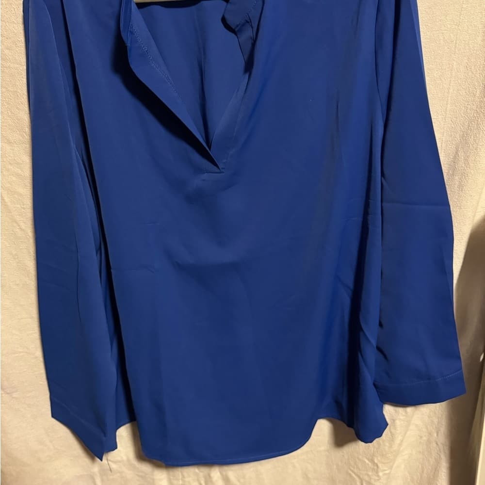 Elegant Blue Women's Top - Thumbnail 2