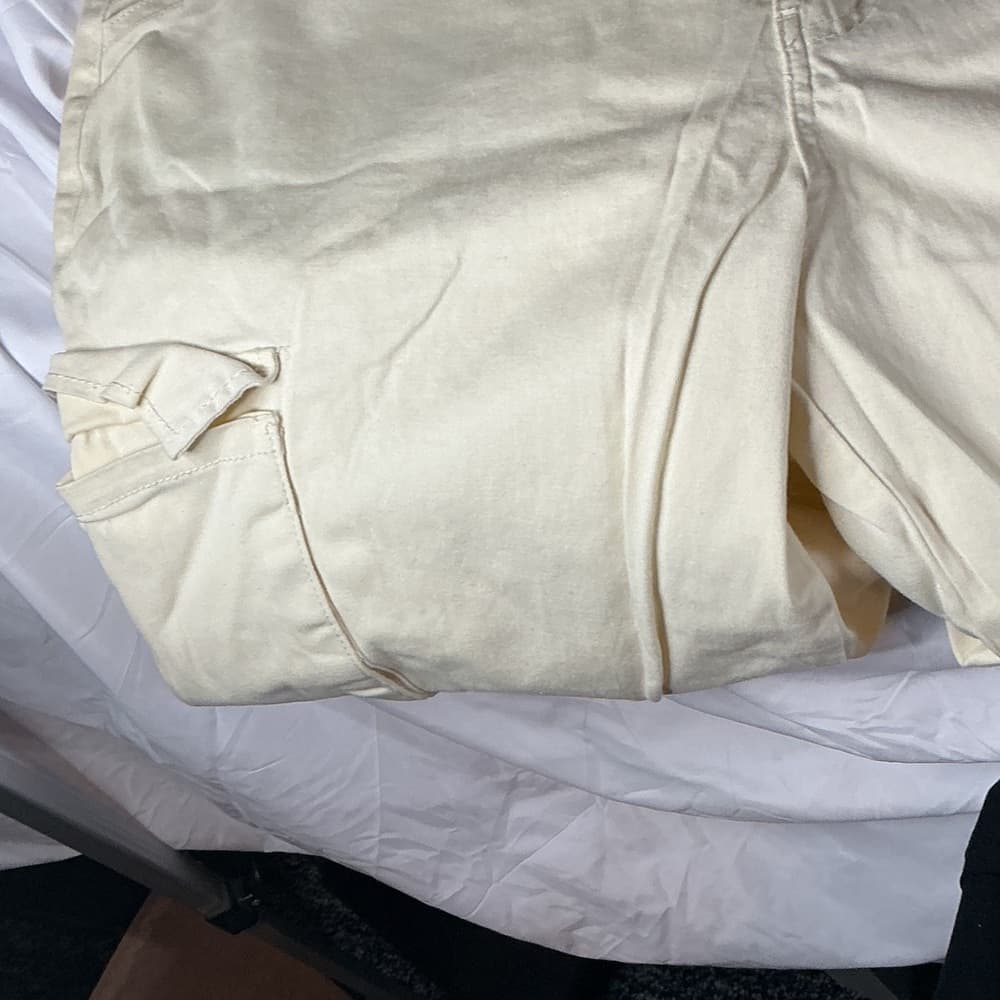 ★ White Cargo Pants Utility Pocket Casual Streetwear XXL - Thumbnail 4