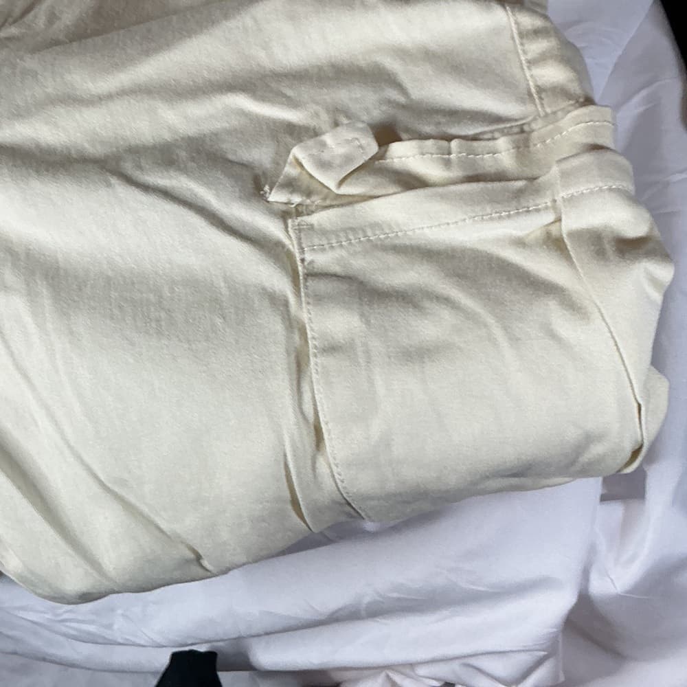 ★ White Cargo Pants Utility Pocket Casual Streetwear XXL