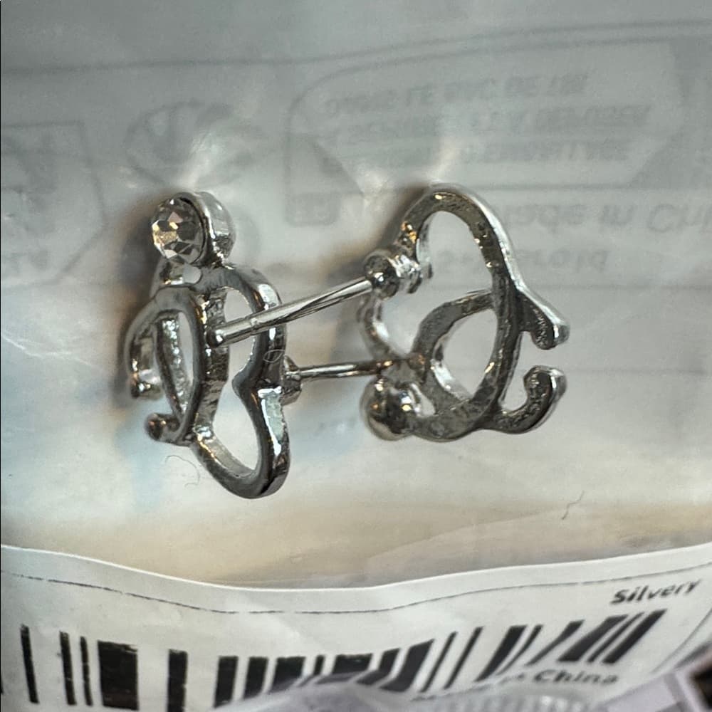 Silver Heart Stethoscope Nurse or Doctor Earrings