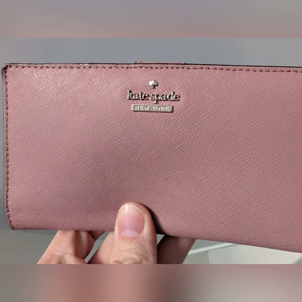 ★ Kate Spade New York Blush Pink Saffiano Leather Zip Wallet - Thumbnail 5
