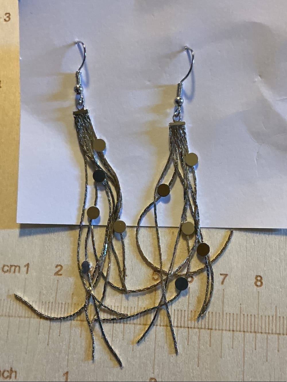 ★ Silver Tone Fringe Earrings & Layered Bracelet Set - Thumbnail 3