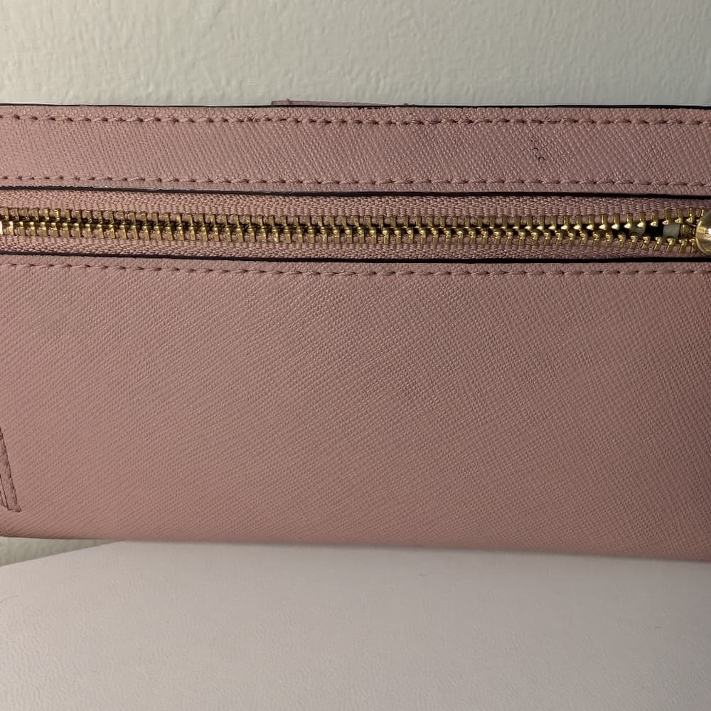 ★ Kate Spade New York Blush Pink Saffiano Leather Zip Wallet - Thumbnail 3