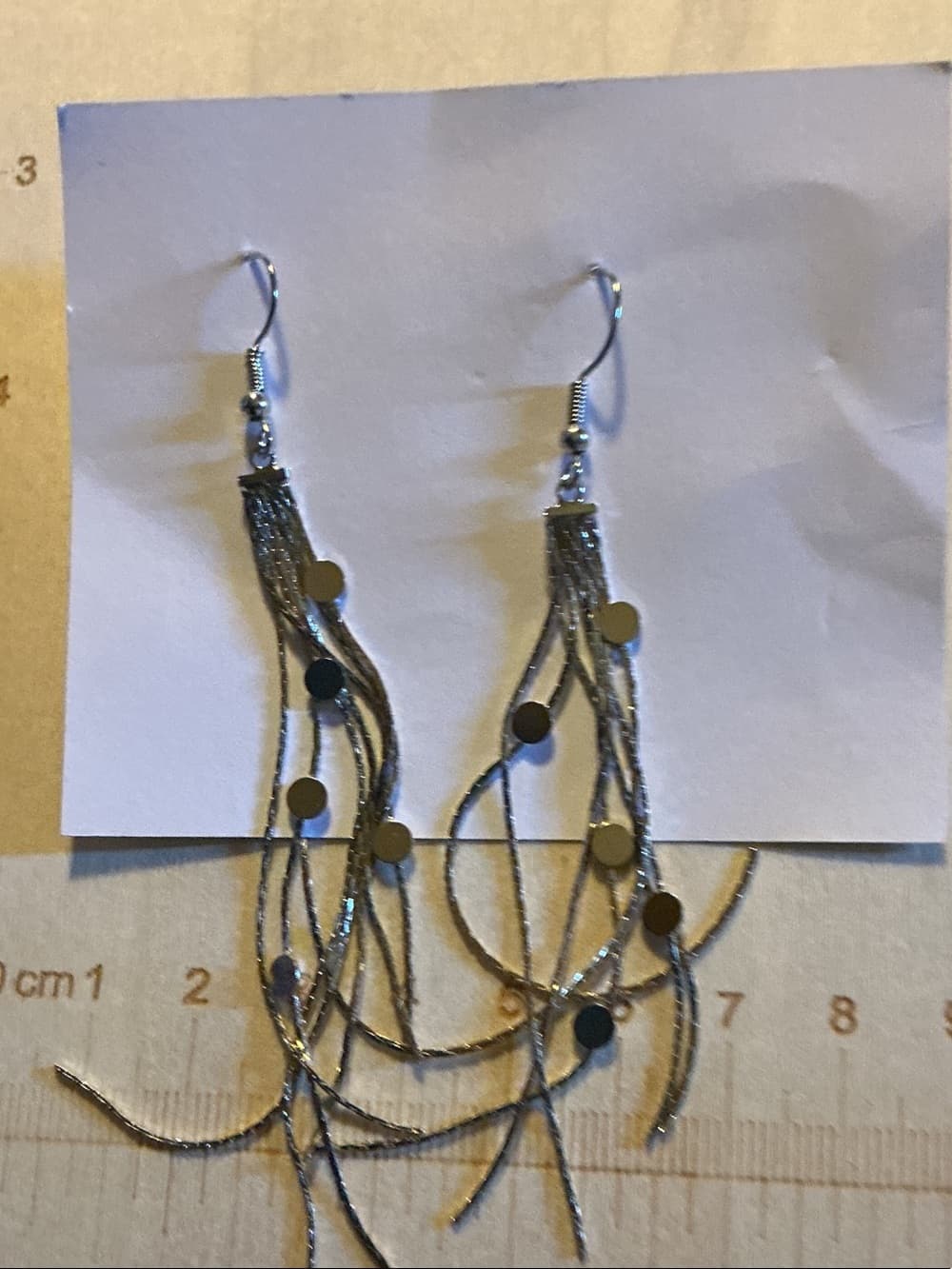 ★ Silver Tone Fringe Earrings & Layered Bracelet Set - Thumbnail 2
