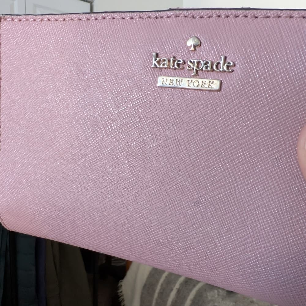 ★ Kate Spade New York Blush Pink Saffiano Leather Zip Wallet - Thumbnail 2