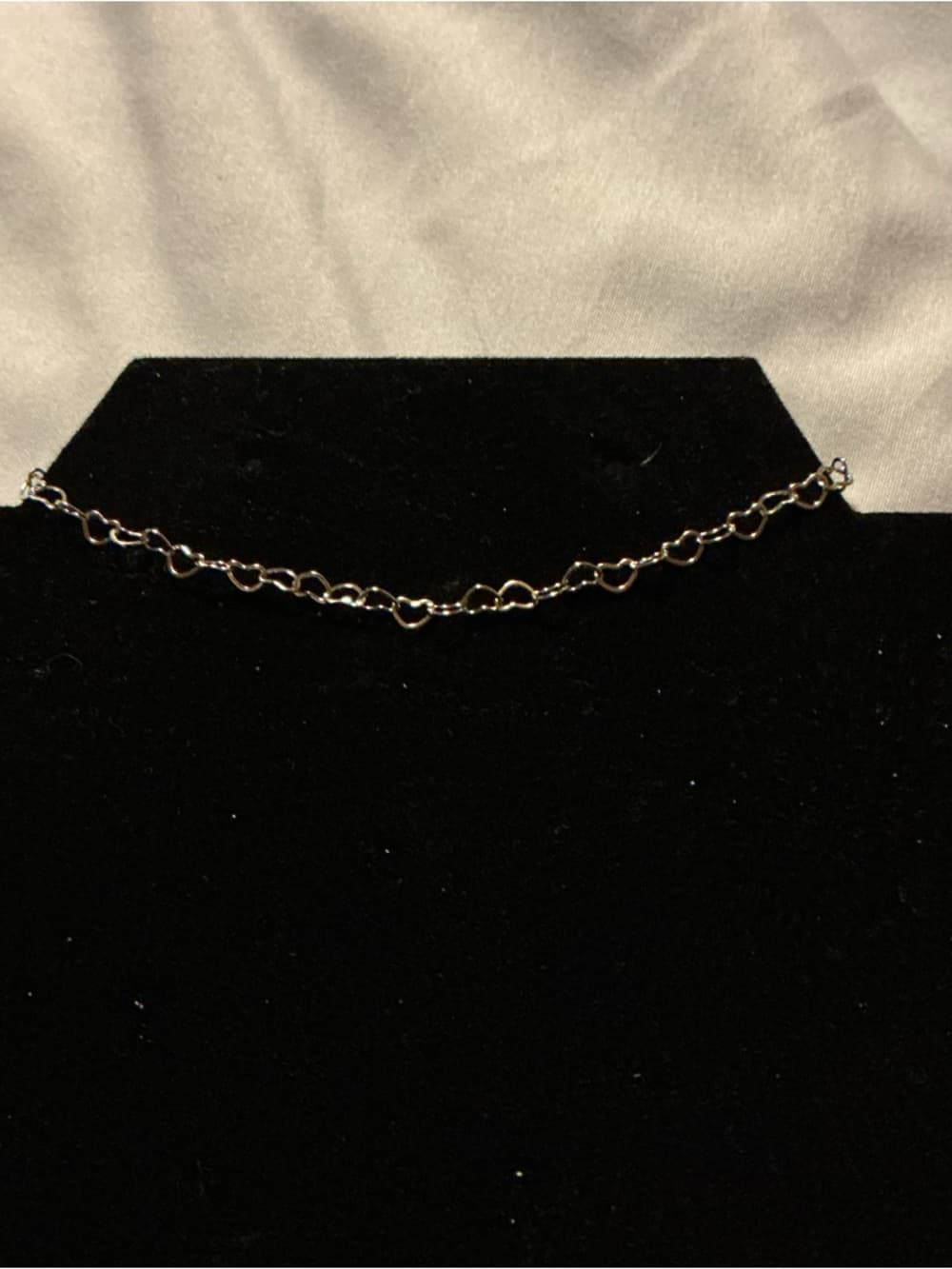 Silver Heart Link Bracelet Dainty Romantic Chain Adjustable Gift - Thumbnail 2