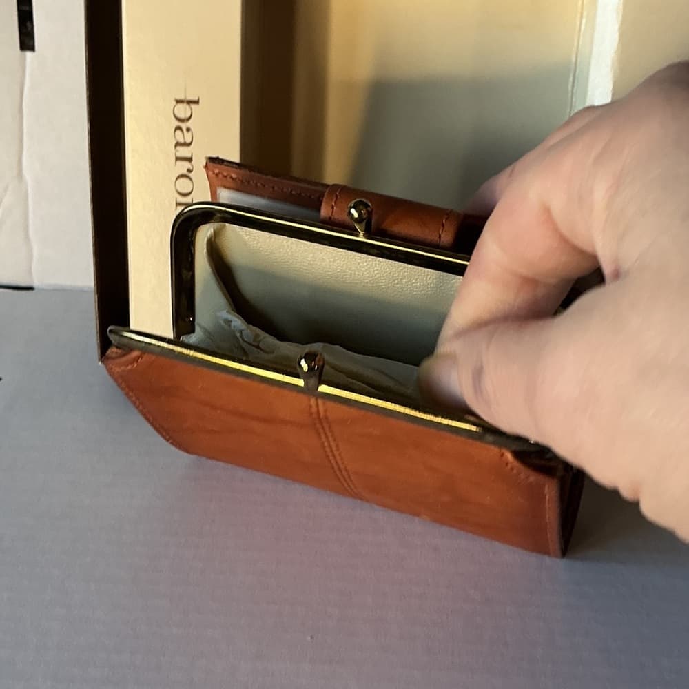 ★ Baronet Genuine Leather Wallet Brown Vintage Clutch Organizer NIB - Thumbnail 4