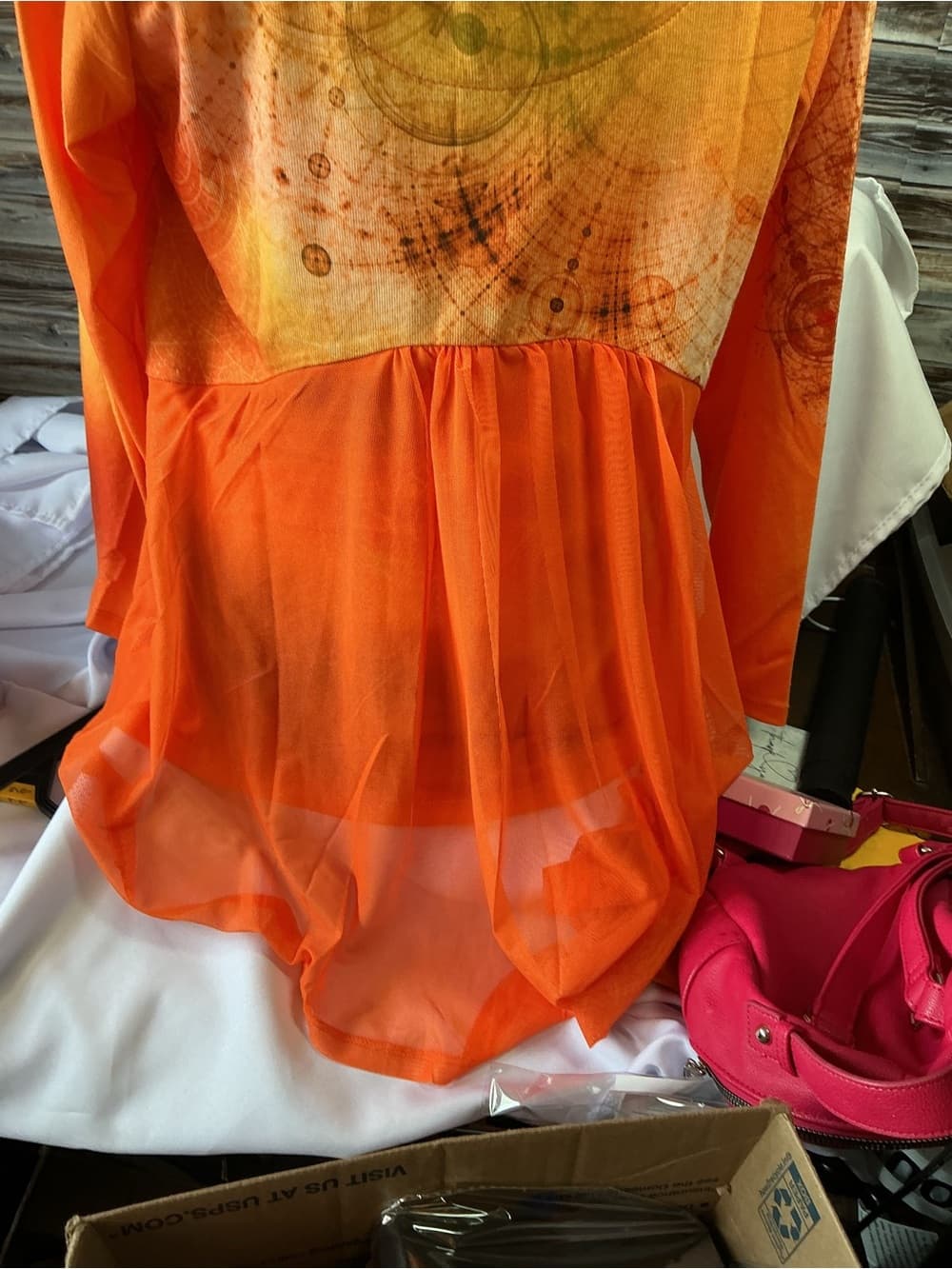 Fearless Adventurous Orange Ombre Women's Long-Sleeve Top - Thumbnail 7
