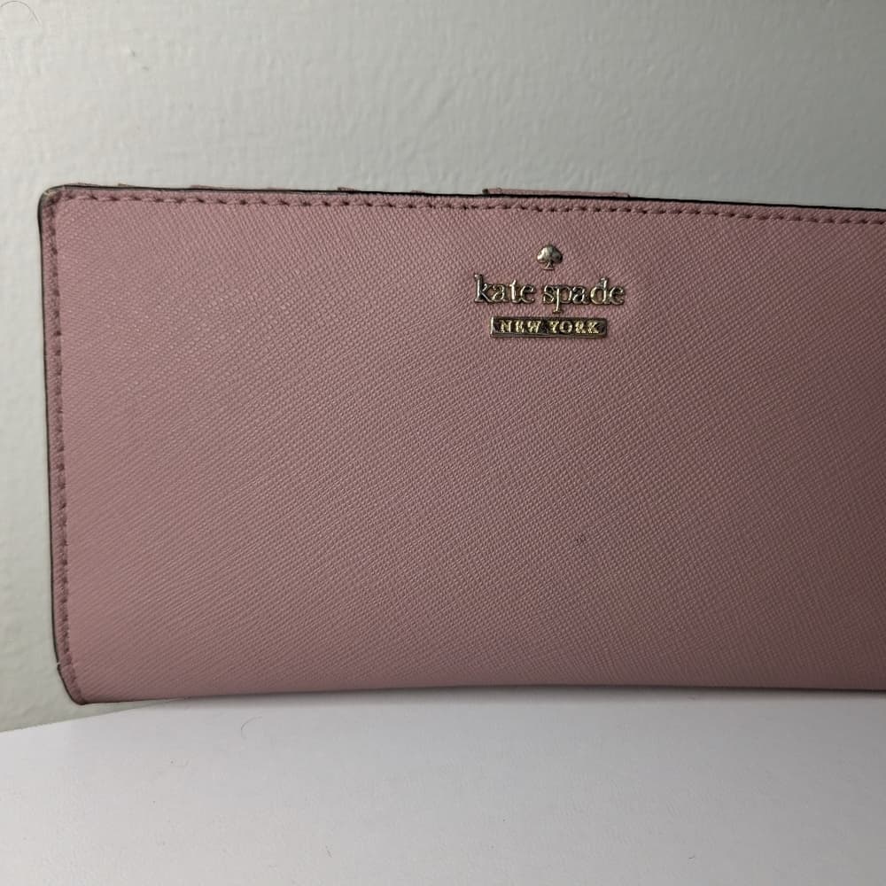 ★ Kate Spade New York Blush Pink Saffiano Leather Zip Wallet