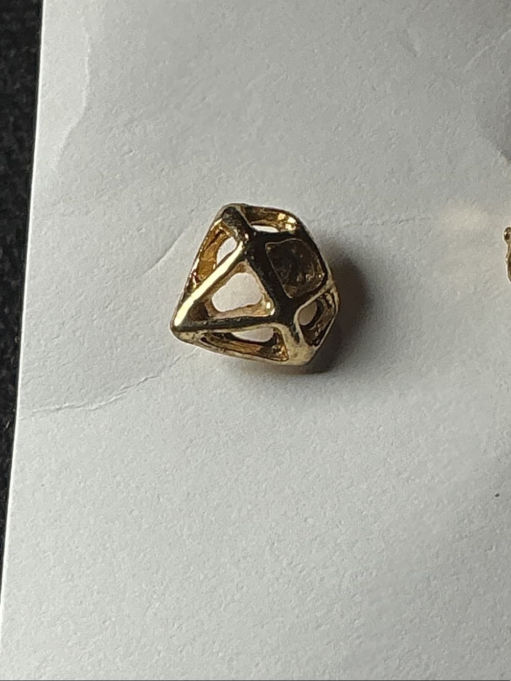 ⭐ Tiny Gold Tone Diamond Stud Earrings Minimalist Geometric Jewelry - Thumbnail 2
