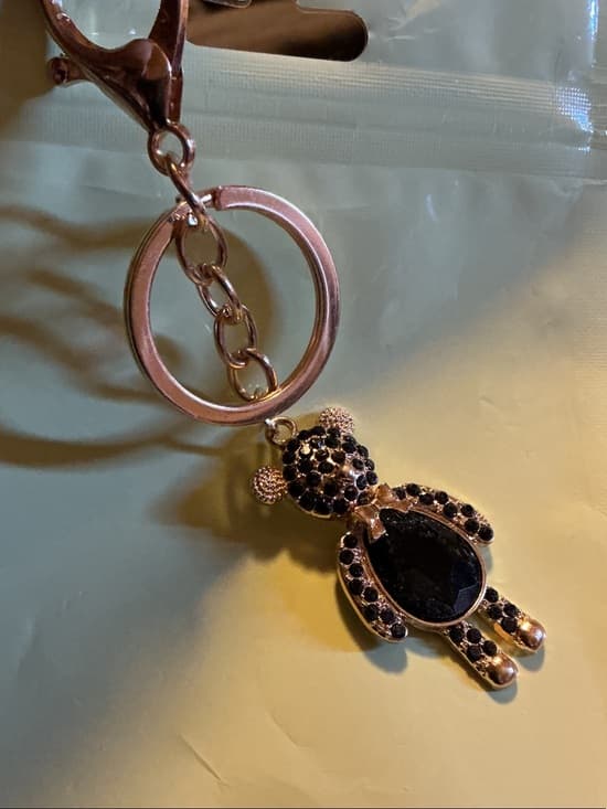 ⭐ Black Crystal Teddy Bear Keychain Bag Charm Glam Y2K Cute Accessory’s - Thumbnail 2