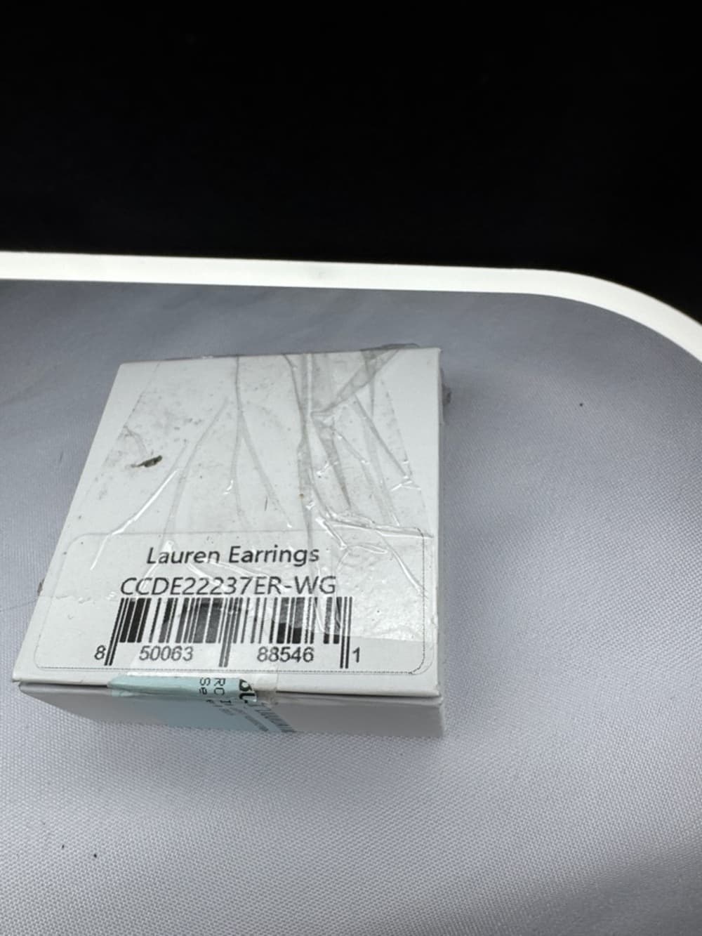 Cate & Chloe Silver Tone Hoop Earrings Rhinestone Gift Box - Thumbnail 7