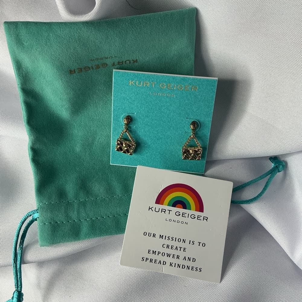 Kurt Geiger London Mini Bag Earrings Gold NWT Sold Out Rare HTF - Thumbnail 6