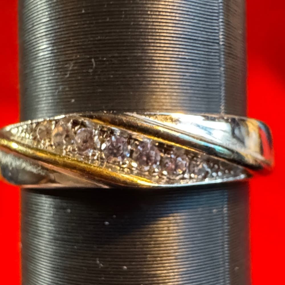 Elegant Gold and Silver Women's Ring - Thumbnail 4