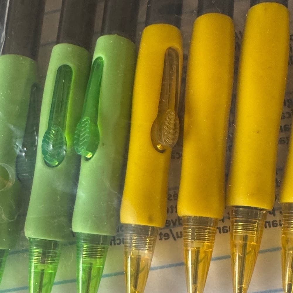 ★ Pack of 9 Green & Yellow Mechanical Pencils School Office Supplies - Thumbnail 3