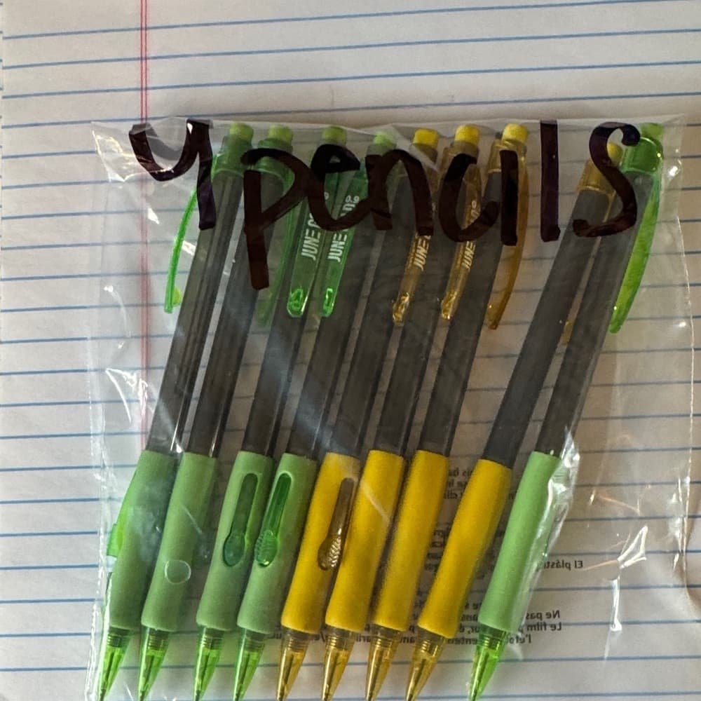 ★ Pack of 9 Green & Yellow Mechanical Pencils School Office Supplies - Thumbnail 6