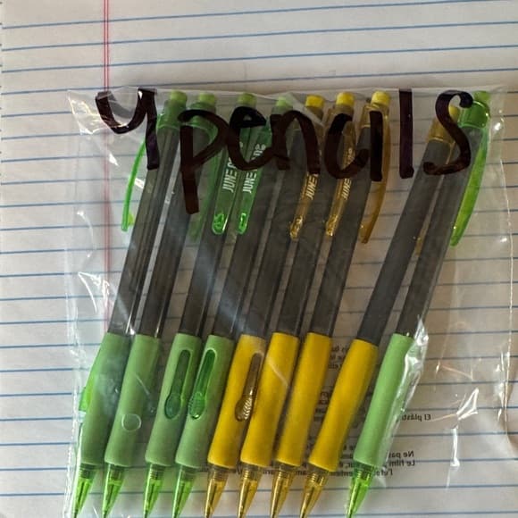 ★ Pack of 9 Green & Yellow Mechanical Pencils School Office Supplies - Thumbnail 7