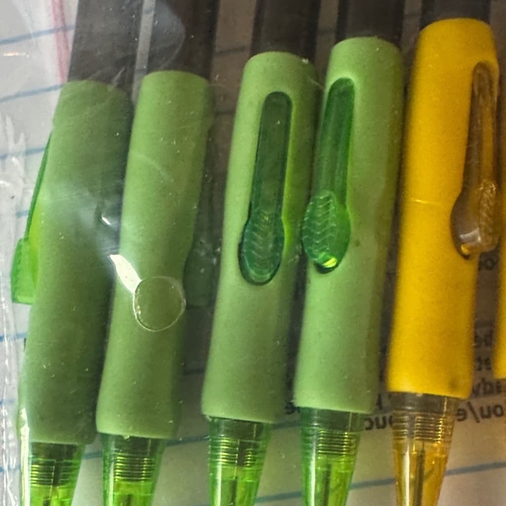 ★ Pack of 9 Green & Yellow Mechanical Pencils School Office Supplies - Thumbnail 4
