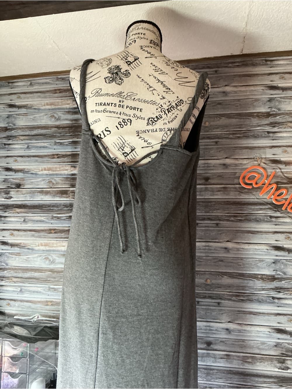 ⭐ Heather Gray Sleeveless Maxi Dress Open Back Lounge Casual Chic - Thumbnail 3