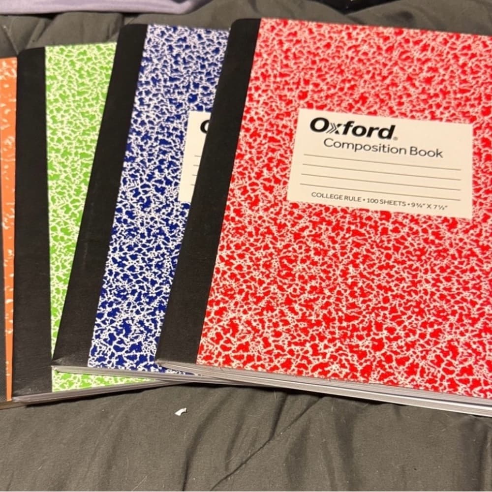 ★ School Supply Bundle 4 Composition Books Post It Notes & 4 Blue Pens