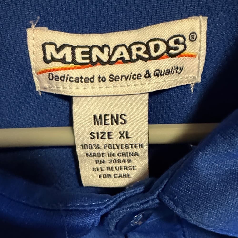 ★ Menards Blue Polo Shirt Women's 2X Embroidered Logo Work Uniform