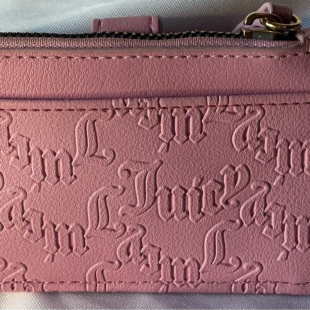 ★💖 Juicy Couture Pink Embossed Logo Wallet Card Holder Wristlet - Thumbnail 3