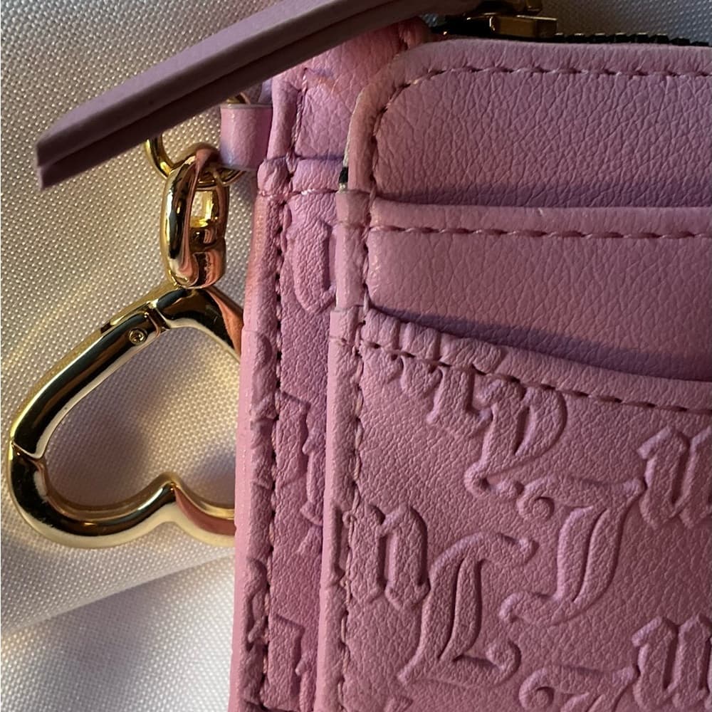 ★💖 Juicy Couture Pink Embossed Logo Wallet Card Holder Wristlet - Thumbnail 2