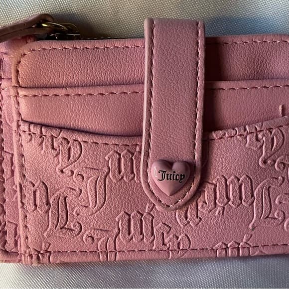 ★💖 Juicy Couture Pink Embossed Logo Wallet Card Holder Wristlet - Thumbnail 9