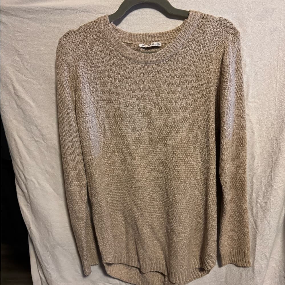 ★ Pink Clover Oatmeal Tan Textured Crewneck Sweater XL Lightweight - Thumbnail 7