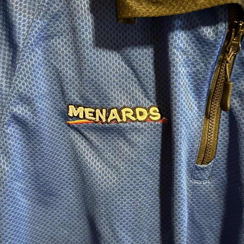 ★ Menards Blue 1/4 Zip Pullover Jacket Lightweight Windbreaker XL