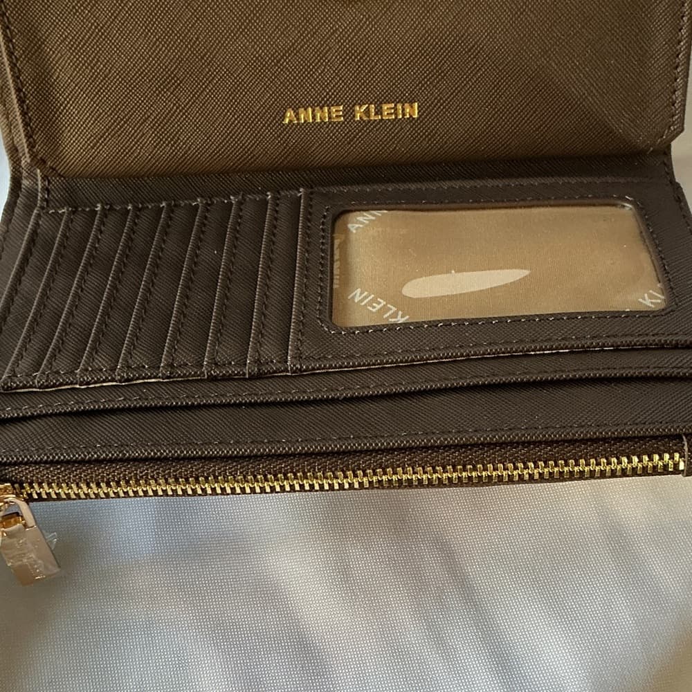 ★ Anne Klein Espresso Brown Wristlet Wallet Clutch NWT - Thumbnail 7