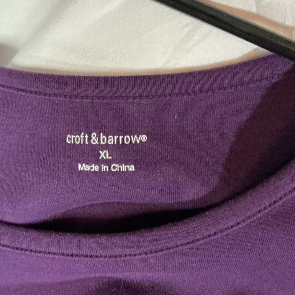Croft & Barrow Deep Purple Long Sleeve Top