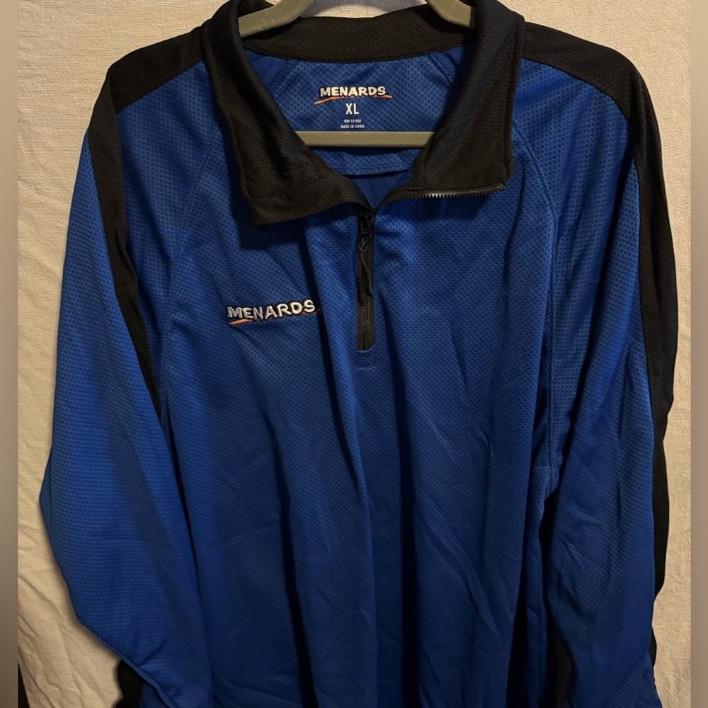 ★ Menards Blue 1/4 Zip Pullover Jacket Lightweight Windbreaker XL - Thumbnail 4