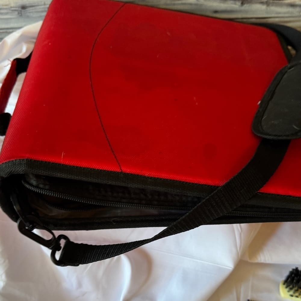 ★ Gastek Travel Organizer Portfolio Bag Document Case Red Black - Thumbnail 6