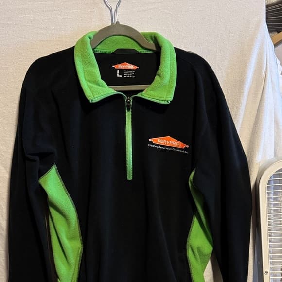 ★ SERVPRO Black Green Quarter Zip Fleece Pullover Logo Men Large - Thumbnail 5