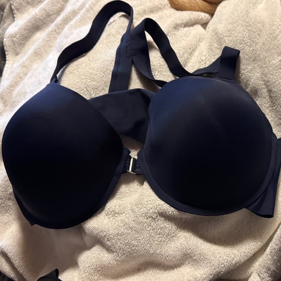 ★ Black Front Closure T-Shirt Bra Full Coverage Everyday Comfort - Thumbnail 5