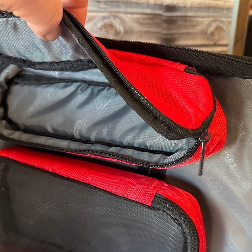 ★ Gastek Travel Organizer Portfolio Bag Document Case Red Black - Thumbnail 3