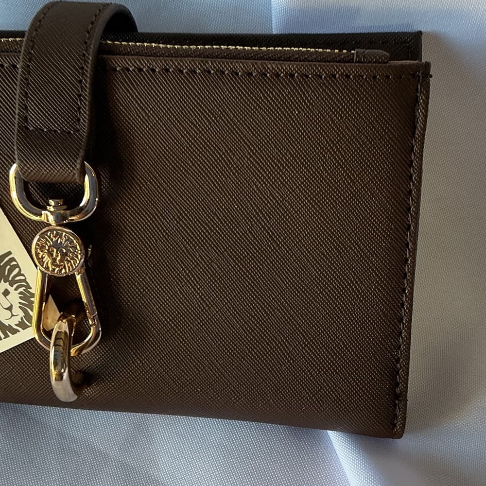 ★ Anne Klein Espresso Brown Wristlet Wallet Clutch NWT - Thumbnail 3