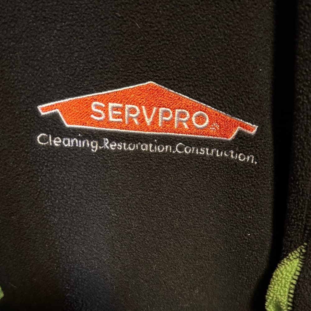 ★ SERVPRO Black Green Quarter Zip Fleece Pullover Logo Men Large
